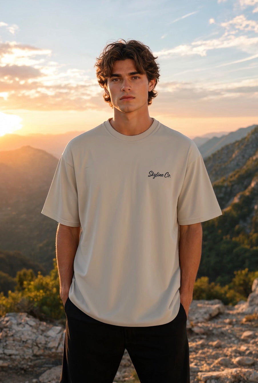 Skyline Co. (Beige-Black) Tee