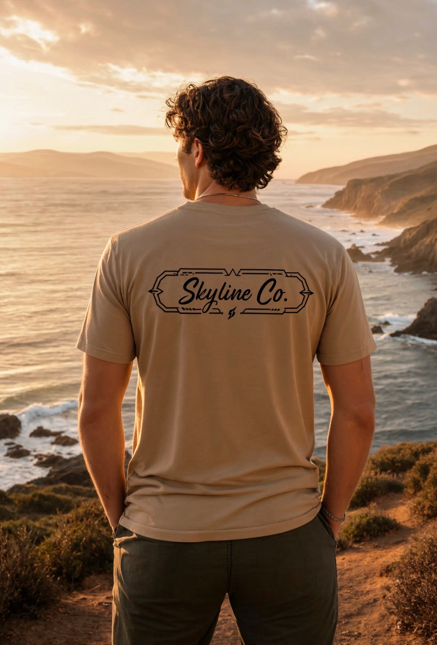 Skyline Co. (Beige-Black) Tee