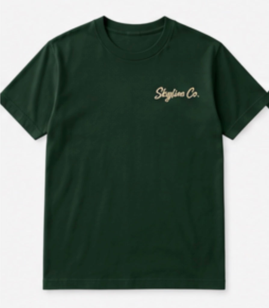 Skyline Co. (Forest Green-Cream) Tee