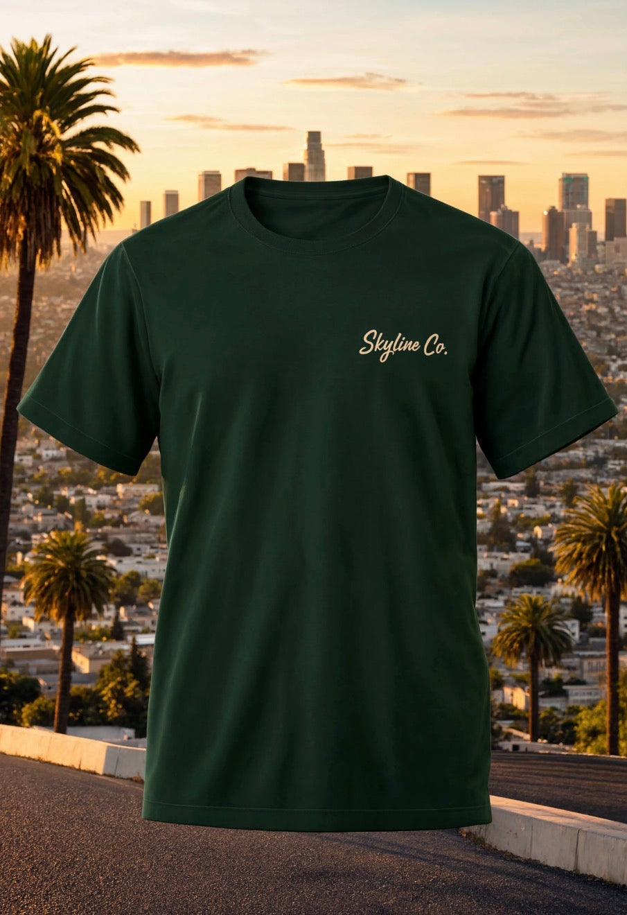 Skyline Co. (Forest Green-Cream) Tee
