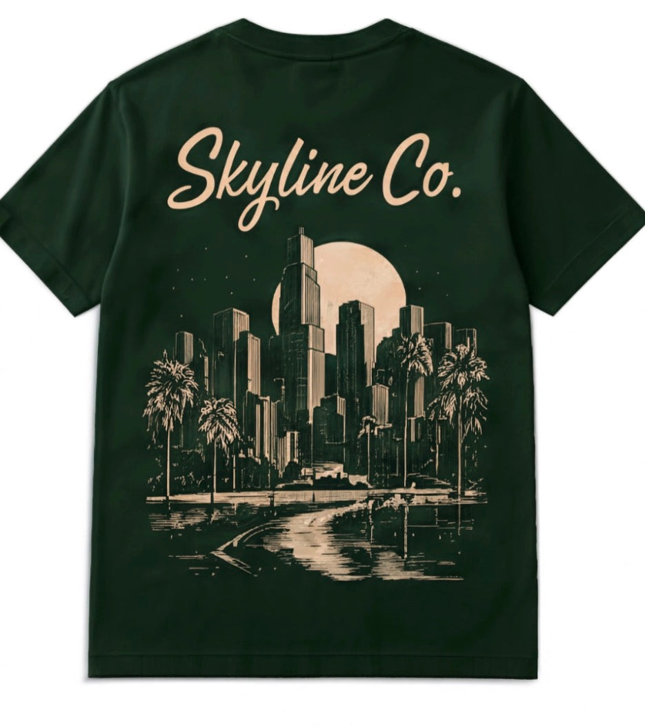 Skyline Co. (Forest Green-Cream) Tee